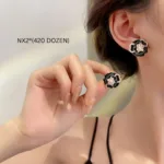 Midnight Bloom Pearl Studs