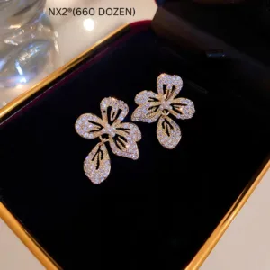 Glam Orchid Crystal Earrings