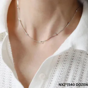 Minimalist Beaded Silver Chain