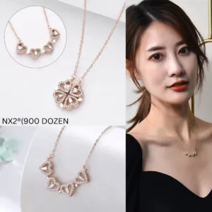 Rose Heart Pendant Necklace