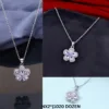Crystal Petal Silver Necklace
