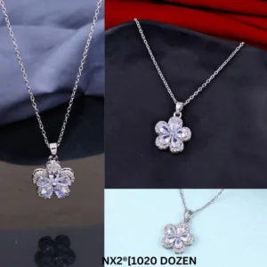 Crystal Petal Silver Necklace
